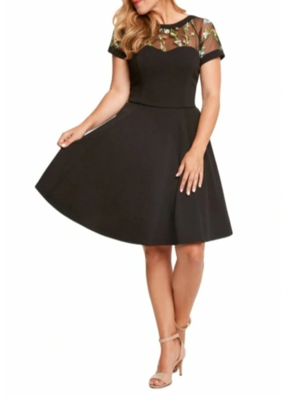 NWT Sweetheart Neckline Black Fit & Flare Dress